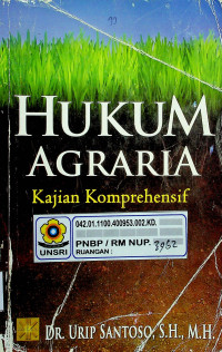 HUKUM AGRARIA: Kajian Komprehensif