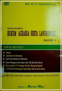 BUNGA RAMPAI HUKUM AGRARIA SERTA LANDREFORM BAGIAN I