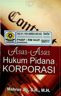 Asas- Asas Hukum Pidana KORPORASI