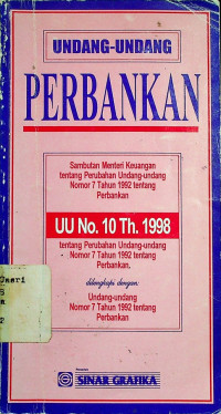 UNDANG-UNDANG PERBANKAN UU No. Th. 1998