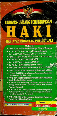UNDANG-UNDANG PERLINDUNGAN HAKI (HAK ATAS KEKAYAAN INTELEKTUAL)