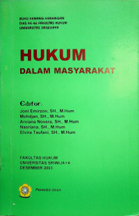 HUKUM DALAM MASYARAKAT