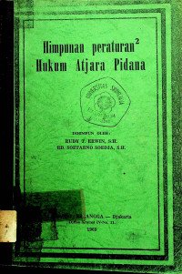 Himpunan peraturan2 Hukum Atjara Pidana