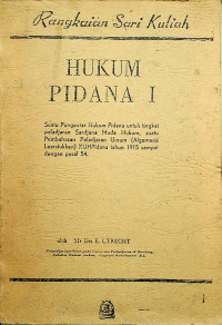 HUKUM PIDANA I