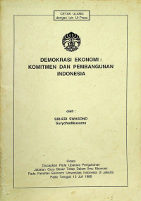 DEMOKRASI EKONOMI : KOMITMEN DAN PEMBANGUNAN INDONESIA