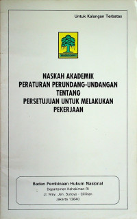 NASKAH AKADEMIK PERATURAN PERUNDANG-UNDANG TENTANG PERSETUJUAN UNTUK MELAKUKAN PEKERJAAN