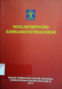 TANGGUNG JAWAB PEMERINTAH DAERAH DALAM MENJALANKAN FUNGSI PEMEGANG SAHAM BUMD