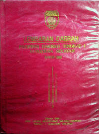 LEMBARAN DAERAH PROPINSI DAERAH TINGKAT I SUMATERA SELATAN TAHUN 1998