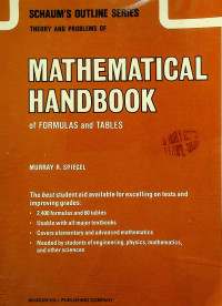 MATHEMATICAL HANDBOOK of FORMULAS and TABLES