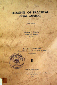 ELEMENTS OF PRACTICAL COAL MINING 2nd Edition