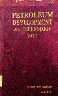 PETROLEUM DEVELOPMENT AND TECHNOLOGY 1933