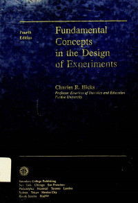 Fundamental Concepts in the Design of Experiments, Fourth Edition