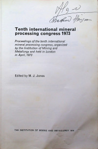 Tenth international mineral processing congress