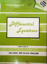 THEORY AND PROBLEMS OF Differential Equations