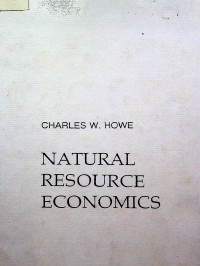 NATURAL RESOURCE ECONOMICS