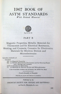 BOOK OF ASTM STANDARDS: WITH Related Material, PART 8