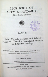 BOOK OF ASTM STANDARDS: WITH Related Material, PART 21