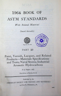 BOOK OF ASTM STANDARDS: WITH Related Material, PART 20