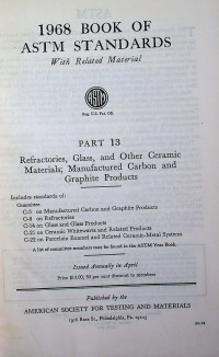 BOOK OF ASTM STANDARDS: WITH Related Material, PART 13