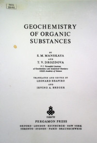 GEOCHEMISTRY OF ORGANIC SUBSTANCES