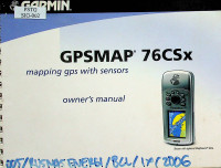 GPSMAP 76CSx mapping gps with sensors: owner`s manual