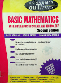 BASIC MATHEMATICS WITH APPLICATIONS TO SCIENCE AND TECHNOLOGY, Second Edition