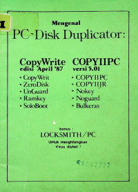 Mengenal  PC-Disk Duplicator: CopyWrite dan COPYIPC, dan kumpulan karangan