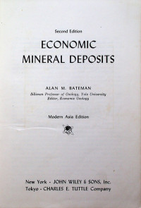 ECONOMIC MINERAL DEPOSITS, Second Edition