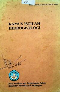 KAMUS ISTILAH HIDROGEOLOGI