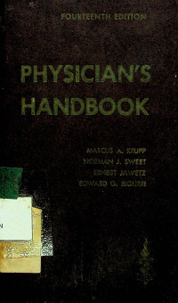 PHYSICIAN`S HANDBOOK, FOURTEENTH EDITION