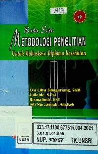 Buku Saku METODOLOGI PENELITIAN  Untuk Mahasiswa Diploma Kesehatan