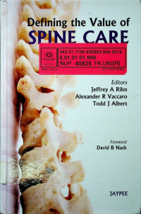 Defining the Value of SPINE CARE