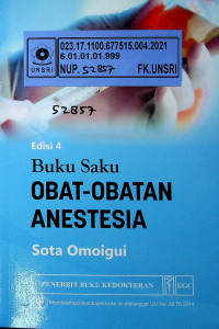 Buku Saku OBAT- OBATAN ANESTESIA, Edisi 4