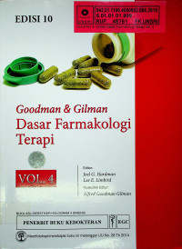 Goodman & Gilman Dasar Farmakologi Terapi, EDISI 10,VOL.4