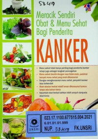 Meracik Sendiri Obat & Menu Sehat Bagi Penderita KANKER