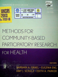 METHODS FOR COMMUNITY-BASED PATICIPATORY RESEARCH FOR HEALTH, SECOND EDITION