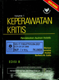 KEPERAWATAN KRITIS : Pendekatan Asuhan Holistik, EDISI 8, Volume 1