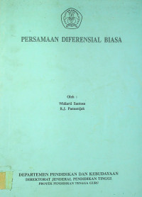 PERSAMAAN DIFERENSIAL BIASA