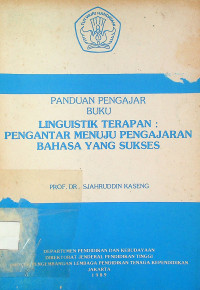 PANDUAN MENGAJAR BUKU LINGUISTIK TERAPAN: PENGANTAR MENUJU PENGAJARAN BAHASA YANG SUKSES