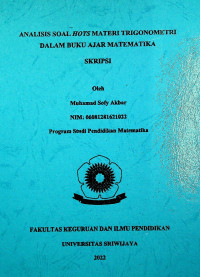  ANALISIS SOAL HOTS MATERI TRIGONOMETRI DALAM BUKU AJAR MATEMATIKA