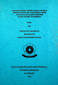 PENGARUH MODEL PEMBELAJARAN IMPROVE TERHADAP HASIL BELAJAR PESERTA DIDIK PADA MATA PELAJARAN EKONOMI DI SMA NEGERI 2 PALEMBANG