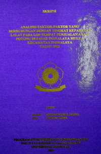 ANALISIS FAKTOR-FAKTOR YANG BERHUBUNGAN DENGAN TINGKAT KEPADATAN LALAT PADA LOS TEMPAT PENJUALAN AYAM POTONG DI PASAR INDRALAYA MULYA KECAMATAN INDRALAYA TAHUN 2021