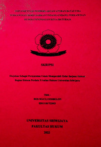 IMPLEMENTASI PEMBERLAKUAN ATURAN BATAS USIA PERKAWINAN BERDASARKAN UNDANG-UNDANG PERKAWINAN DI DESA PENINJAUAN KOTA BATURAJA