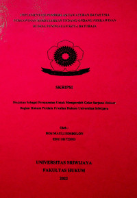 IMPLEMENTASI PEMBERLAKUAN ATURAN BATAS USIA PERKAWINAN BERDASARKAN UNDANG-UNDANG PERKAWINAN DI DESA PENINJAUAN KOTA BATURAJA