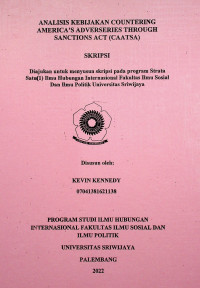 ANALISIS KEBIJAKAN COUNTERING AMERICA’S ADVERSERIES THROUGH SANCTIONS ACT (CAATSA).