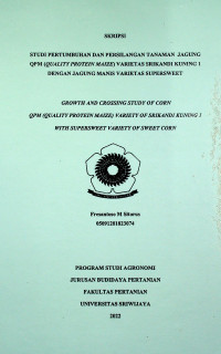 STUDI PERTUMBUHAN DAN PERSILANGAN TANAMAN JAGUNG QPM (QUALITY PROTEIN MAIZE) VARIETAS SRIKANDI KUNING 1 DENGAN JAGUNG MANIS VARIETAS SUPERSWEET