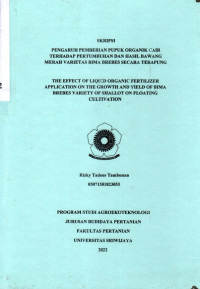 PENGARUH PEMBERIAN PUPUK ORGANIK CAIR TERHADAP PERTUMBUHAN DAN HASIL BAWANG MERAH VARIETAS BIMA BREBES SECARA TERAPUNG