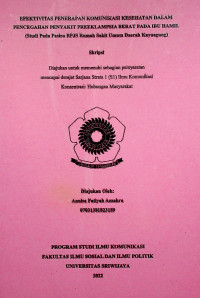 EFEKTIVITAS PENERAPAN KOMUNIKASI KESEHATAN DALAM PENCEGAHAN PENYAKIT PREEKLAMPSIA BERAT PADA IBU HAMIL (Studi Pada Pasien BPJS Rumah Sakit Umum Daerah Kayuagung)
