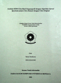 ANALISIS SSIM CITRA HASIL STEGNOGRAFI DENGAN ALGORITMA SPREAD SPECTRUM ANTARA CITRA DATABSE DENGAN CITRA ORIGINAL