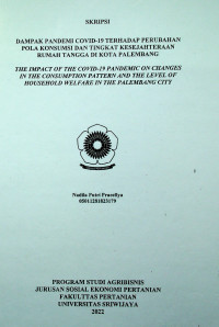 DAMPAK PANDEMI COVID-19 TERHADAP PERUBAHAN POLA KONSUMSI DAN TINGKAT KESEJAHTERAAN RUMAH TANGGA DI KOTA PALEMBANG.
